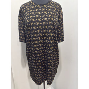 CHEAP AND CHIC BY MOSCHINO Womens Vintage Short Sleeve Rayon Dress/Top Cupid